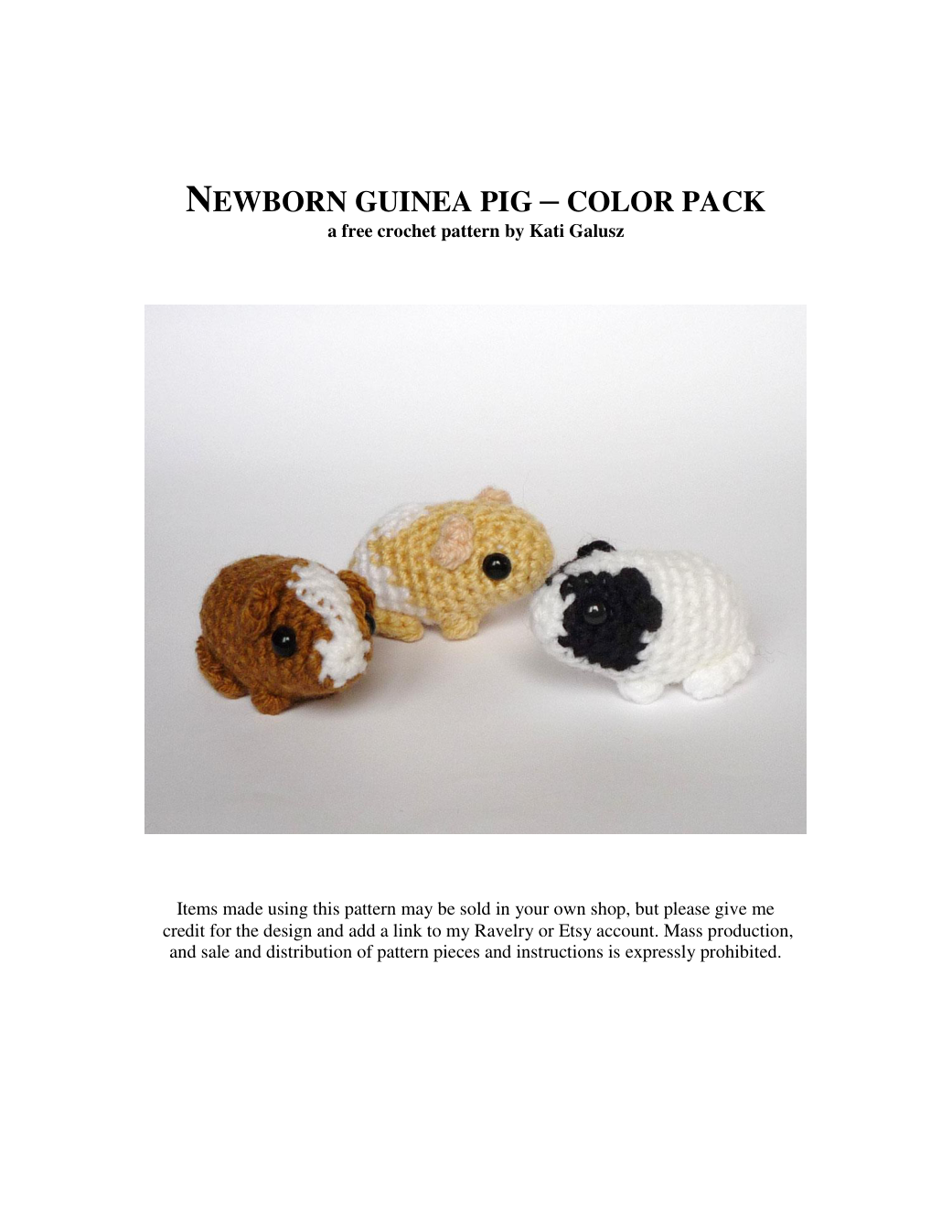 Strana 1 z návodu newborn guinea pig color pack